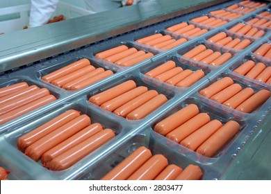 Hot Dog Weenies In Factory