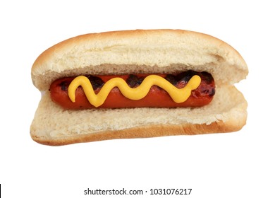 Hot Dog Yellow Mustard Isolated On Stock Photo 1031076217 | Shutterstock