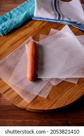 Hot Dogs. Bratwurst, A Pork Sausage In A Hot Dog Bun Topped With Classic Condiments Mustard, Ketchup And Sauerkraut. Classic Traditional American Baseball Game Ballpark Concession Stand Item.