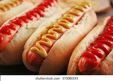 Hot dogs closeup