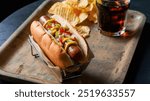 Hot Dogs: Juicy grilled hot dogs served in a soft bun, topped with ketchup, mustard, onions, and relish for a classic American bite.