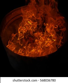 Hot fire ashes background.