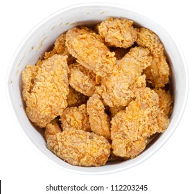 hot fried chicken wings in basket isolated on white background