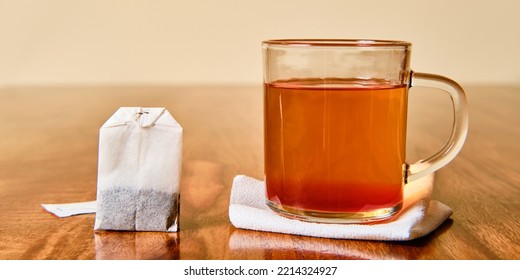 Hot Fruit Tea In Glass And Teabag