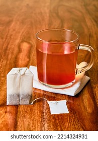 Hot Fruit Tea In Glass And Teabag