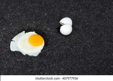 Hot Fry Egg On Pavement