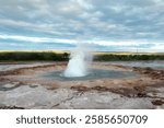 hot geyser in iceland, sulfurous water, water explosions, national park, yellowstone park, nature trip, natural wonders