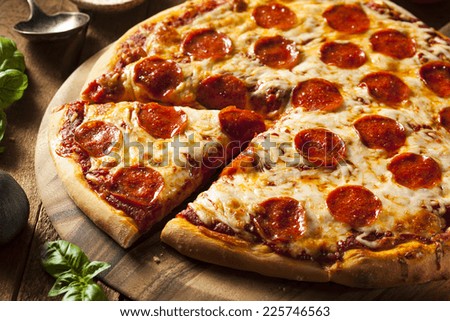 Hot Homemade Pepperoni Pizza Ready to Eat