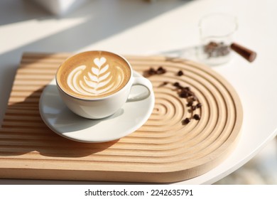 hot latte with latte art - Powered by Shutterstock