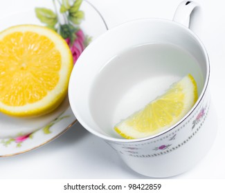 Hot Lemon Water In A China Cup