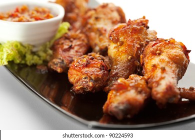 Hot Meat Dishes - Fried Chicken Wings With Curry Sauce