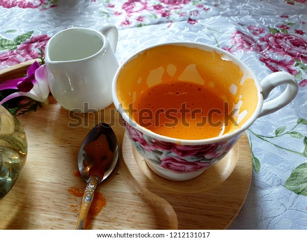 Hot Milk Tea Half Cup Stock Photo Edit Now