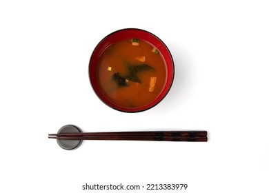 Hot Miso Soup Isolated On White Background