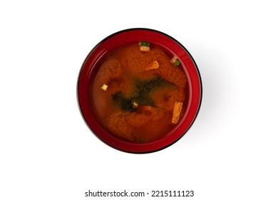 Hot Miso Soup Isolated On White Background