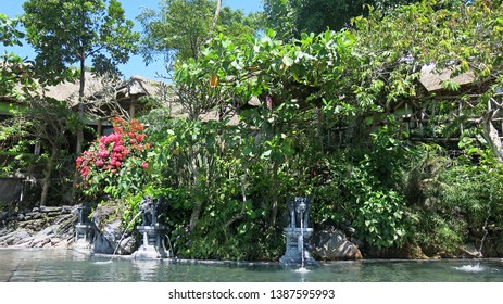 Hot Natural Springs In The Mountains At Lake Batur.