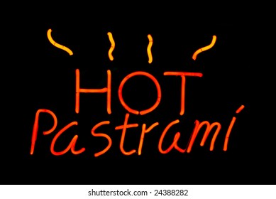 Hot Pastrami Sandwich Neon Sign With Heated Steam