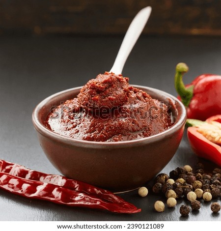 hot pepper paste on a white background