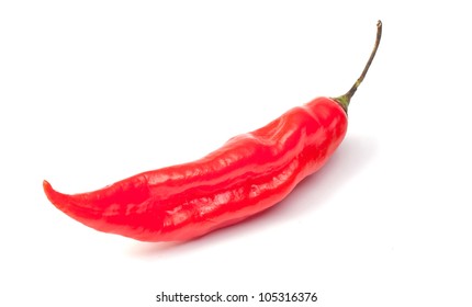 Hot Pepper, Peruvian Pepper Called: Aji Limo Isolated Over White Background