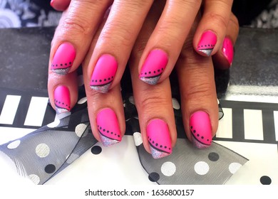 Hot Pink Nail Art Design