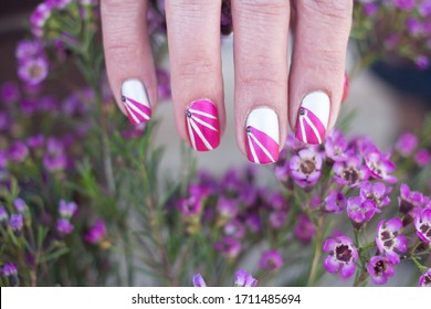 Hot Pink Nail Art Design