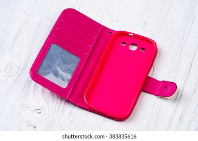 Hot Pink Plastic Wallet Case Cover For Smart Phone