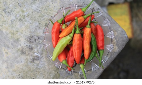 Hot Red Chilli, Pile Of Cayenne Pepper In A Bowl, Spicy Red Green, Ready For Cooking, Already Picked, Food Photography, Delicious, Taste Fresh Herbal Vegetable, Agriculture.