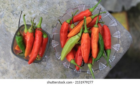 Hot Red Chilli, Pile Of Cayenne Pepper In A Bowl, Spicy Red Green, Ready For Cooking, Already Picked, Food Photography, Delicious, Taste Fresh Herbal Vegetable, Agriculture.