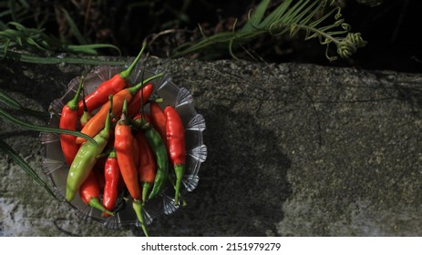 Hot Red Chilli, Pile Of Cayenne Pepper In A Bowl, Spicy Red Green, Ready For Cooking, Already Picked, Food Photography, Delicious, Taste Fresh Herbal Vegetable, Agriculture.