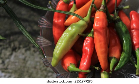 Hot Red Chilli, Pile Of Cayenne Pepper In A Bowl, Spicy Red Green, Ready For Cooking, Already Picked, Food Photography, Delicious, Taste Fresh Herbal Vegetable, Agriculture.