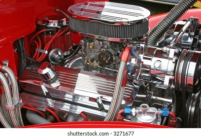 Hot Rod Engine Of Antique Car