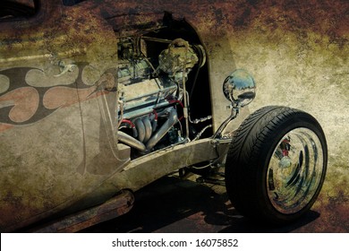 Hot Rod In Grungy Rat Rod Style