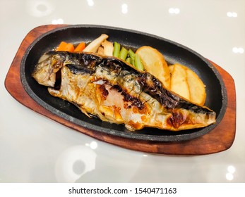 Hot Saba Steak In Hot Pan