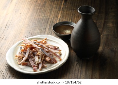 Hot sake and Dried squid