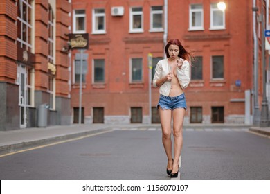 Hot Sexy Redhair Woman City Half Stock Photo Edit Now