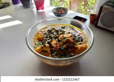 Hot and spicy indian fish curry