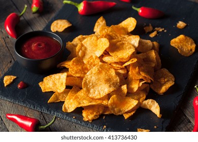 Hot Spicy Sriracha Potato Chips Ready To Eat