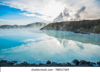 Hot Spring In Iceland, Blue Lagoon, Health Therapy And Care