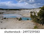 hot spring at Norris Geyser Basin in Yellowstone national park. Beautiful Thermal area landscape