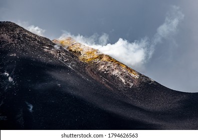 Hot Steam And Sulfur Rise From The Volcano On Mt. Etna