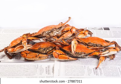 Hot Steamed Crabs From Chesapeake Bay In Ocean City Maryland