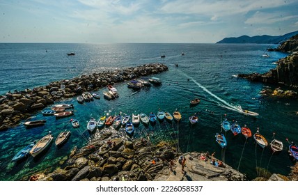a hot summer in one the Italy’s tourist spots Cinque Terre literally means five villages and this is one  villages Riomaggiore