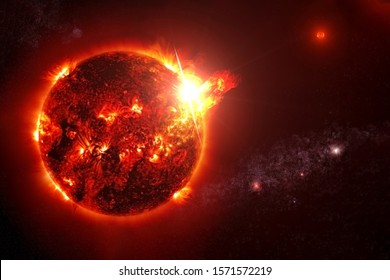 Hot sun, background. With the storms. Elements of this image were furnished by NASA.