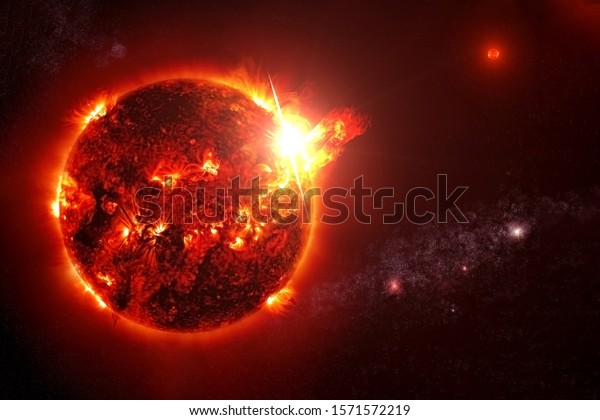 Hot sun, background. With the storms.\
Elements of this image were furnished by\
NASA.