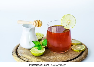 Hot Tea With Lemon And Honey Syrup 