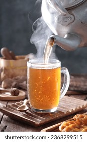 hot tea on the table