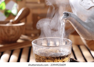 hot tea on the table