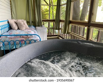 Hot Tub On Screened Southern Porch