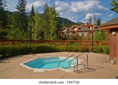 Hot Tub And Vacation Condos At A Ski Resort In Summer