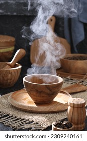hot water in a bowl to make tea or other food, - Shutterstock ID 2309240161