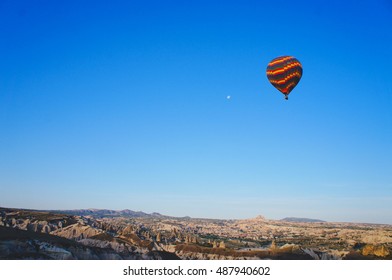 Hot-air balloon, in cappadocia, Turkey.